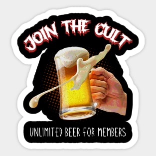 JOIN THE CULT (BEER DESIGN) Sticker